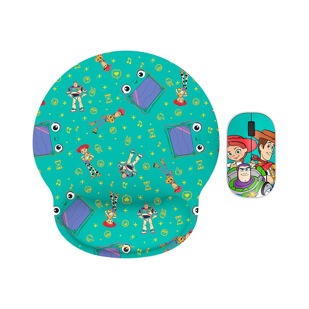 Kit de Mouse Inalámbrico y Mouse Pad Toy Story Lilypad 2.4 GHz con Soporte de Gel y Sensor…