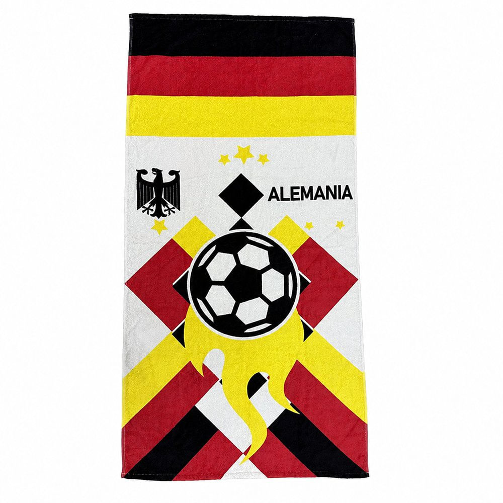 Toalla Mundial de Alemania Semi Playa de 30 x 60 Plg Color Negro, Rojo y Amarillo