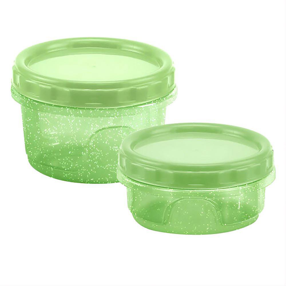 Set de 2 Contenedores Cilíndricos con Rosca Color Verde Aloe