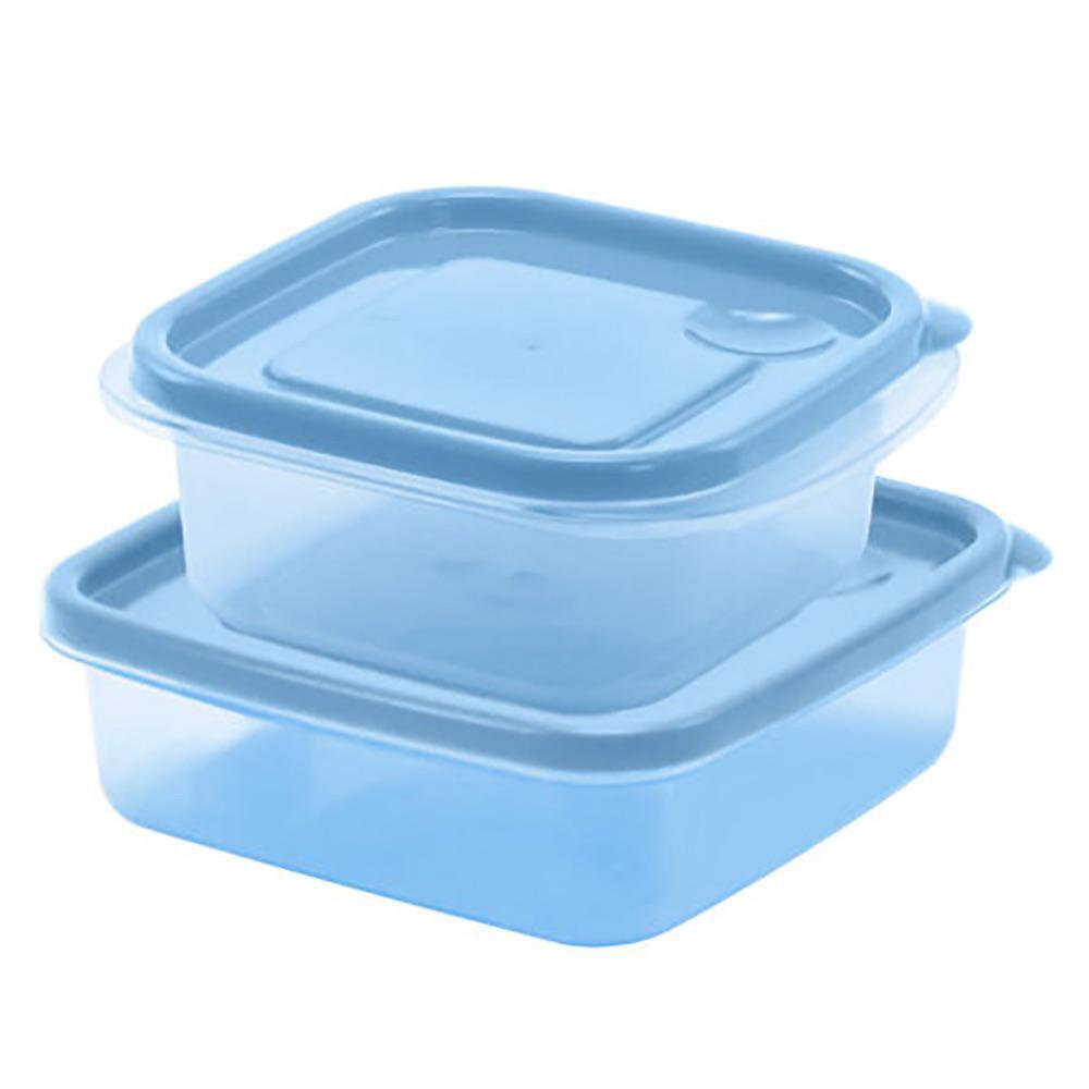 Set de Contenedores Cuadrados de 2 y 1.5 Tazas Color Celeste Set de Contenedores Cuadrados…
