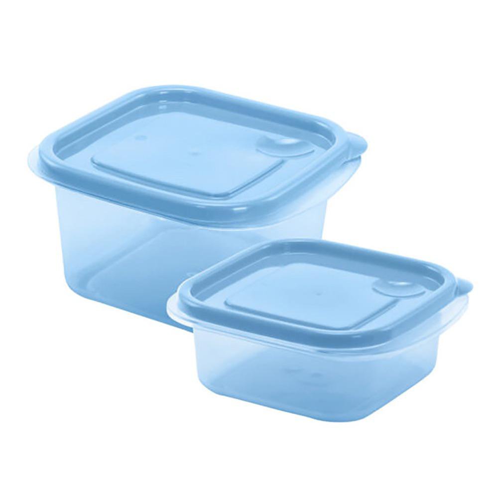 Set de Contenedores Sandwichito y Sandwich de 2 y 3 Tazas Color Celeste