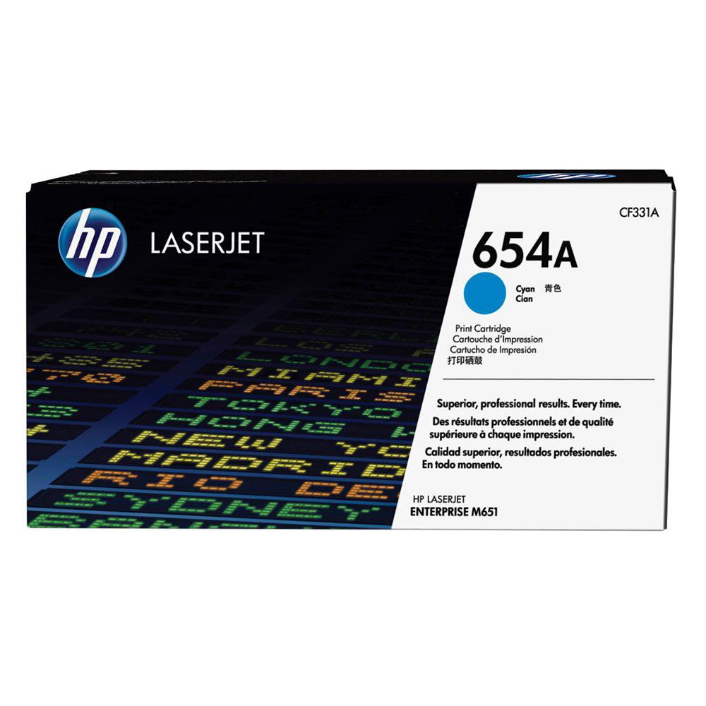 Cartucho de Tóner 654A Original para LaserJet Enterprise M651 en Color Cian