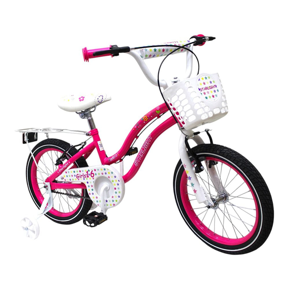 Bicicleta BMX Starlight Rin 16 con Parrilla y Canasta para Niña - Colores Surtidos Bicicle…
