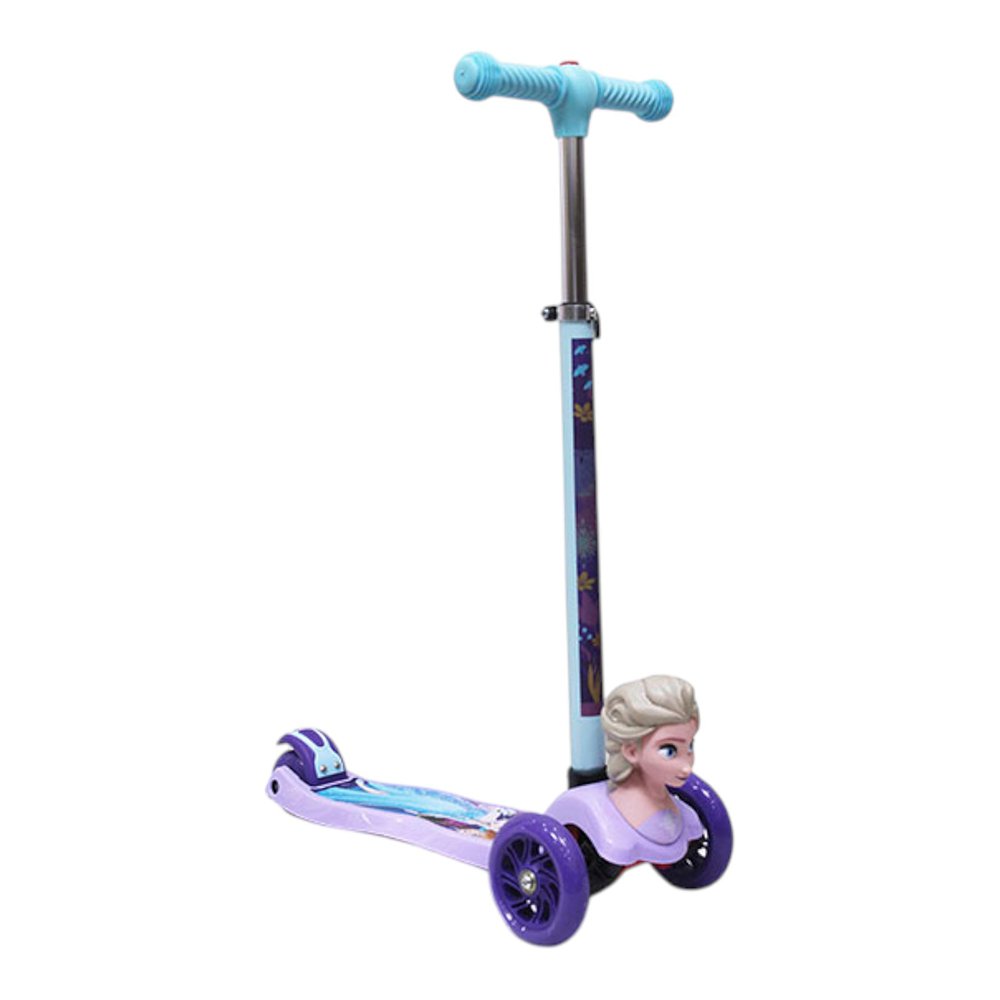 Monopatín de 3 Ruedas Diseño de Frozen Elsa en 3D para Niña Color Celeste y Lila Monopatín…