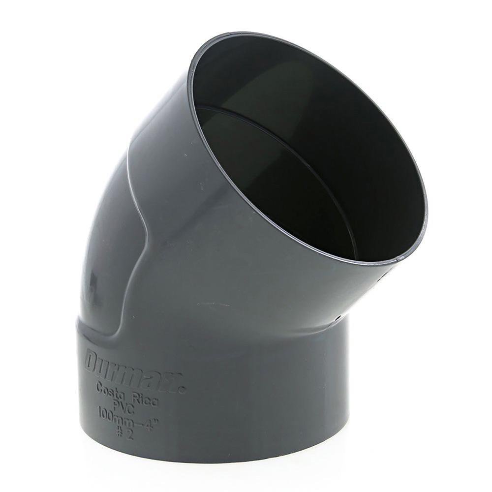 Codo 45° de PVC Liso Drenaje Delgado de 4 Plg 4 plg