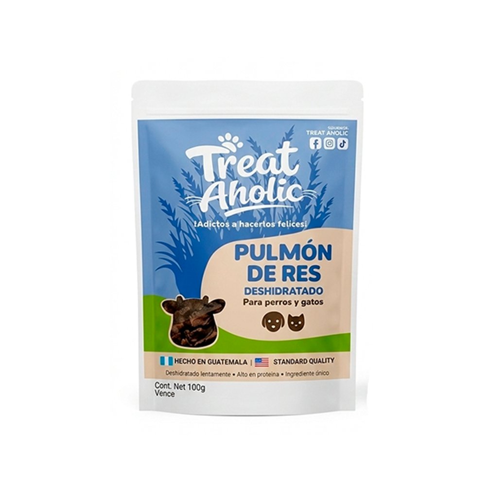 Snack de Pulmón de Res Deshidratado para Perros y Gatos