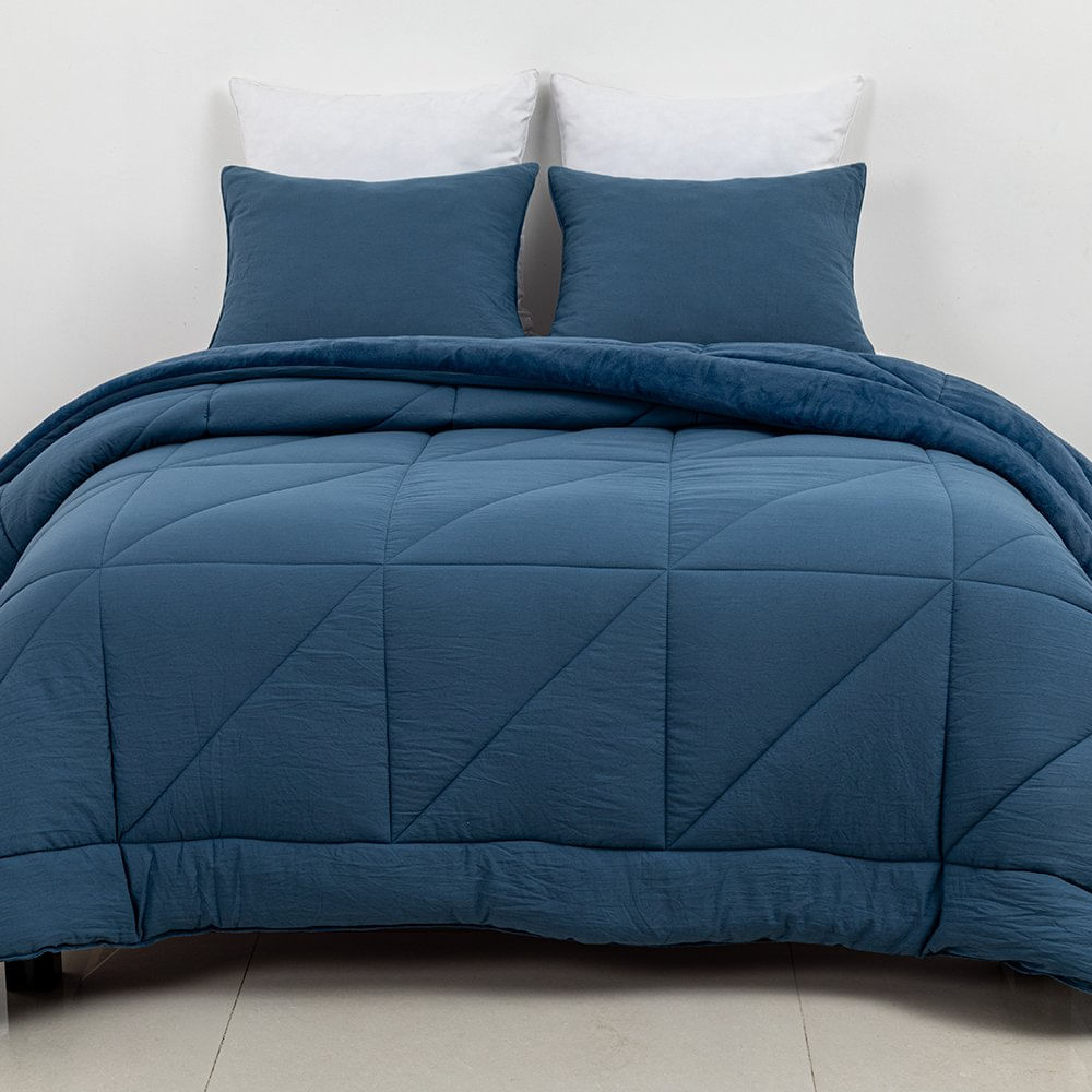 Set de Edredón Full Queen Eloise para Dormitorio Color Navy