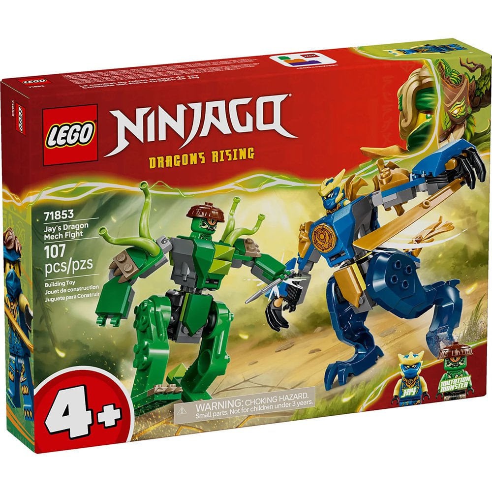 LEGO NINJAGO Dragons Rising Batalla del Mecadragón de Jay #71853 de 107 Piezas