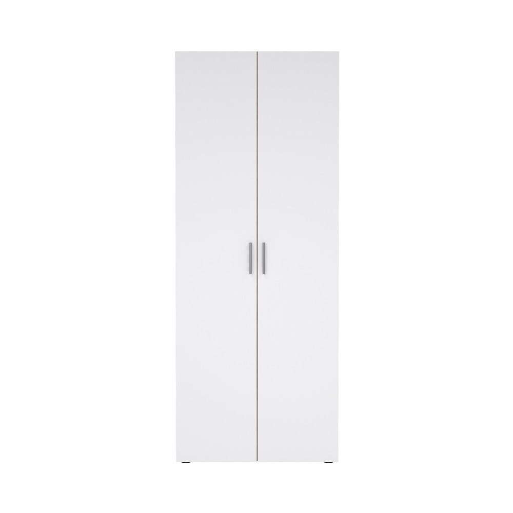 Armario Turin Beige y Blanco de 2 Puertas con Repisas y Barra de 78.7 x 49.75 x 200.9 cm