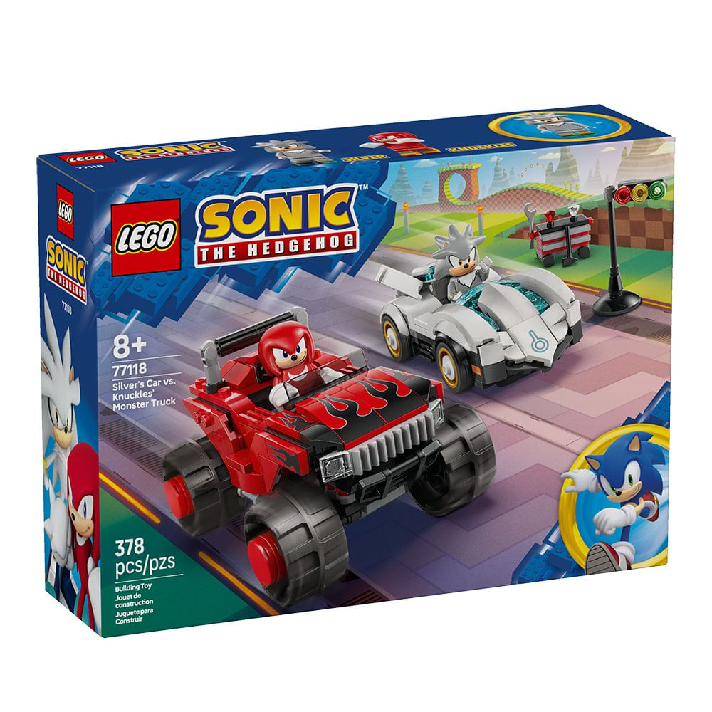 LEGO Sonic the Hedgehog Carro de Silver vs. Monster Truck de Knuckles #77118 de 378 Piezas