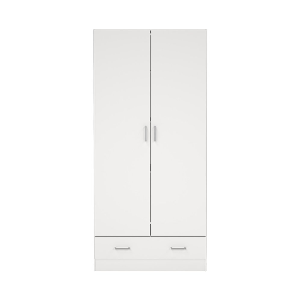 Armario Space Blanco de 2 Puertas y 1 Gaveta para Dormitorio de 79.4 x 35.7 x 170.4 cm