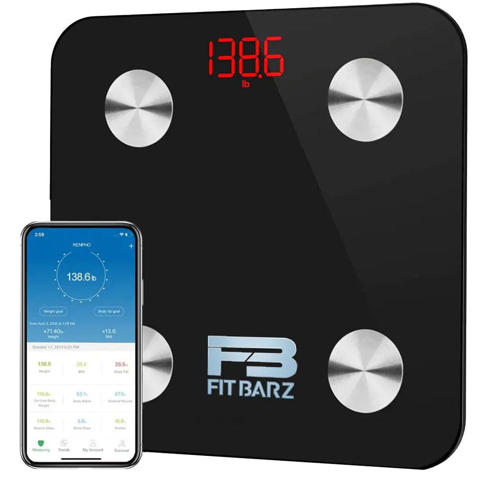 Báscula Inteligente con Capacidad 180 Kg Color Negro