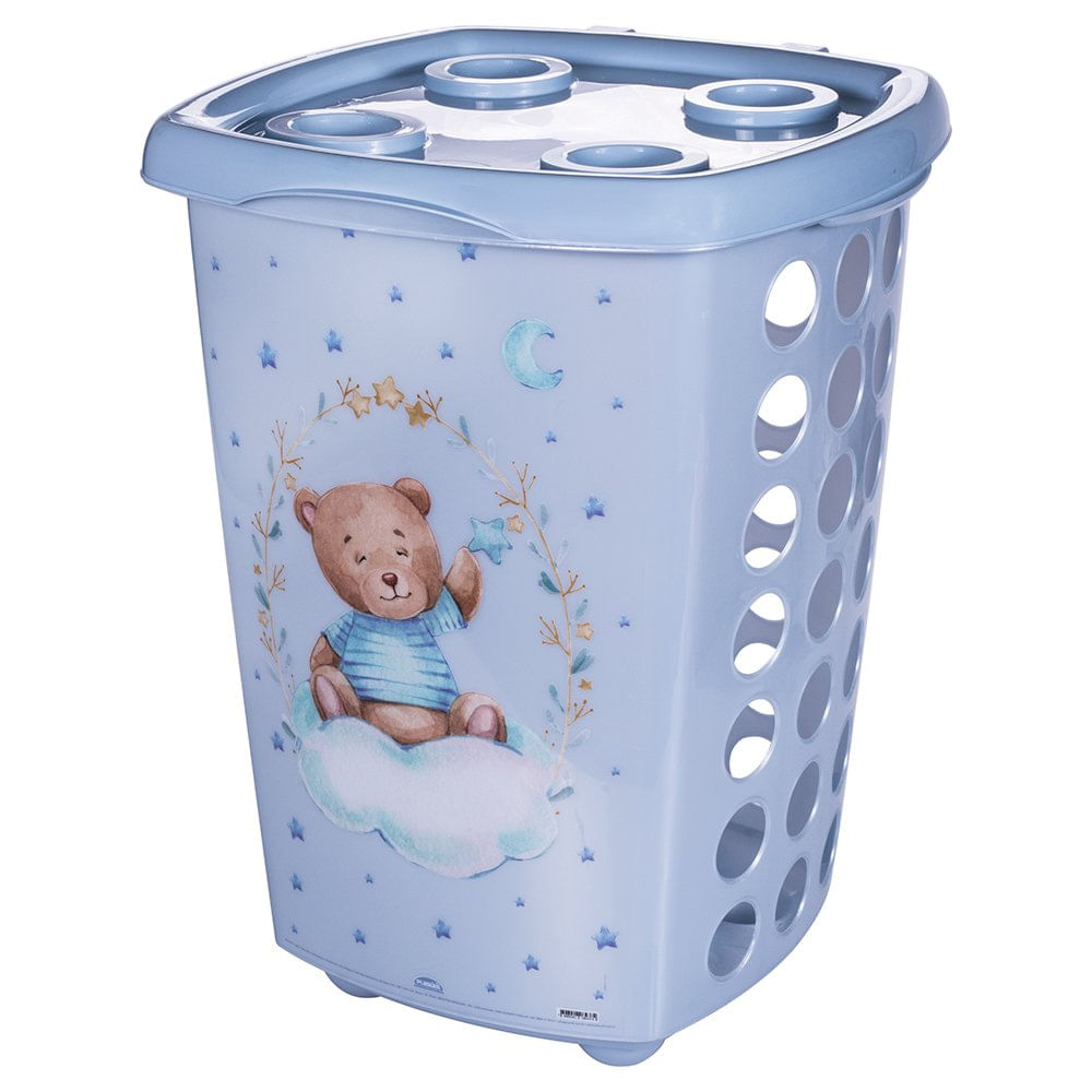 Canasta Organizadora Decora 38 Litros Diseño Oso Color Azul
