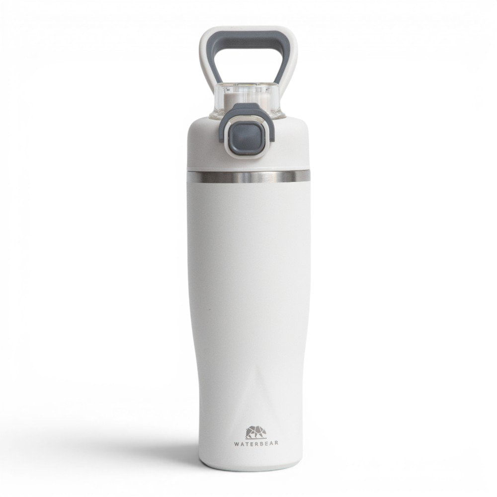 Botella Térmica de Acero Inoxidable de 500 mL con Tapa Antiderrame Color Blanco