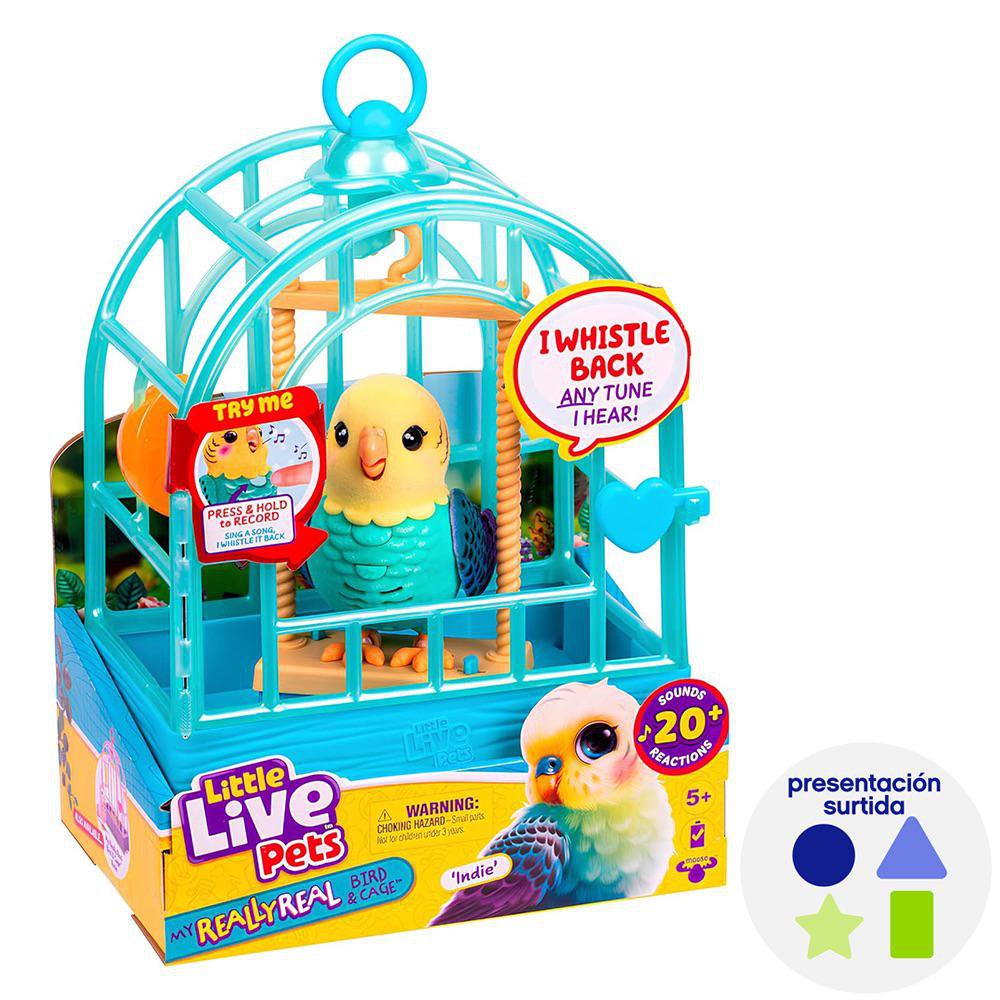 Figura Interactiva Little Live Pets Pájaro con Jaula y Sonidos 5+ Años Presentación Surtid…