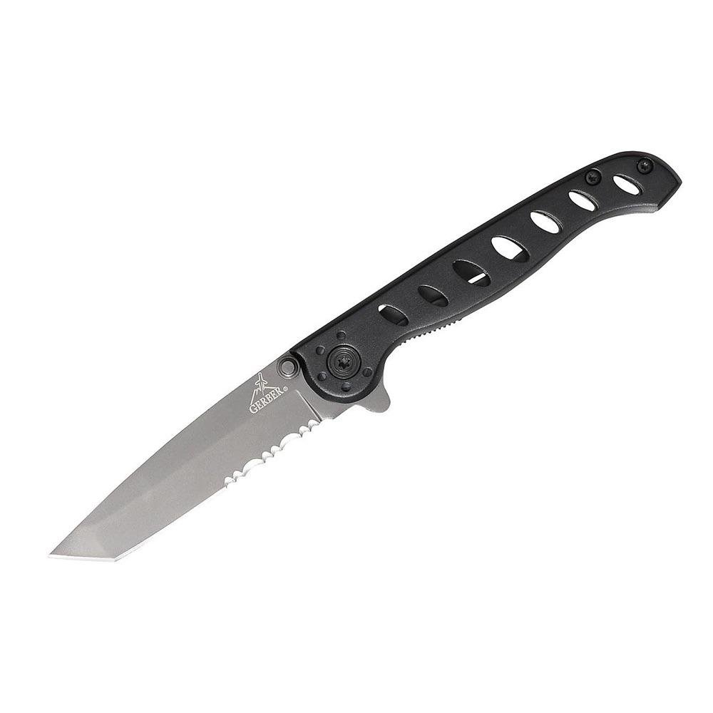 Navaja Plegable Negra de Acero Inoxidable con Clip de Bolsillo 7.12"