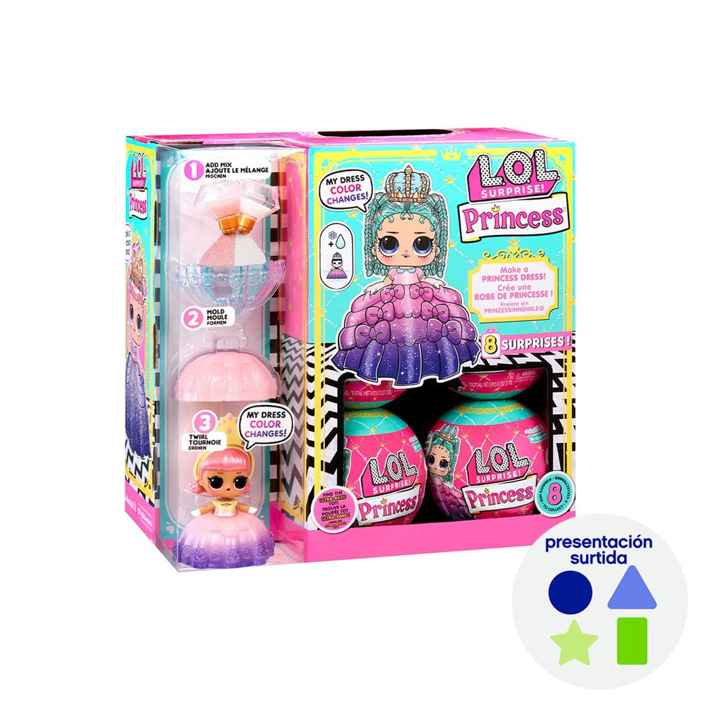Muñeca LOL Surprise Tots Princess con Vestido que Cambia de Color Presentación Surtida Muñ…