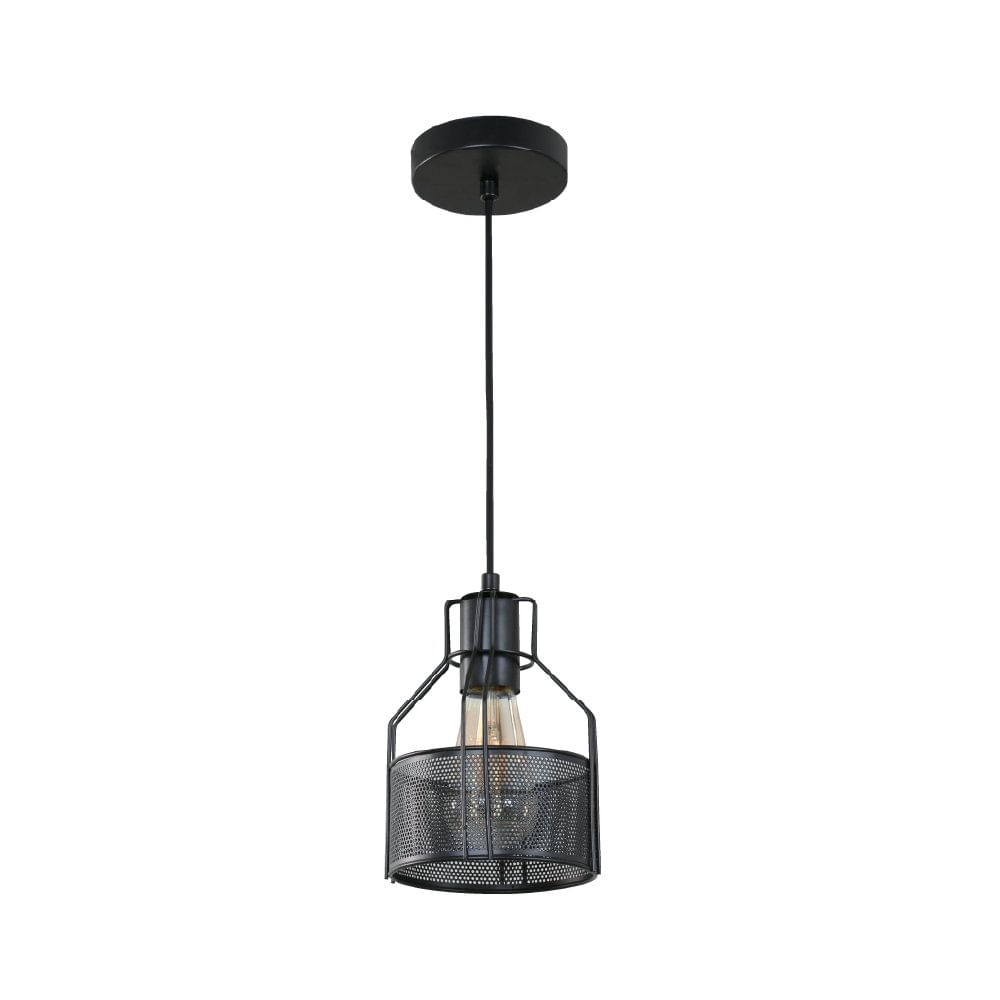 Lámpara Colgante de 1 Luz Base E27 143 Cm Color Negro