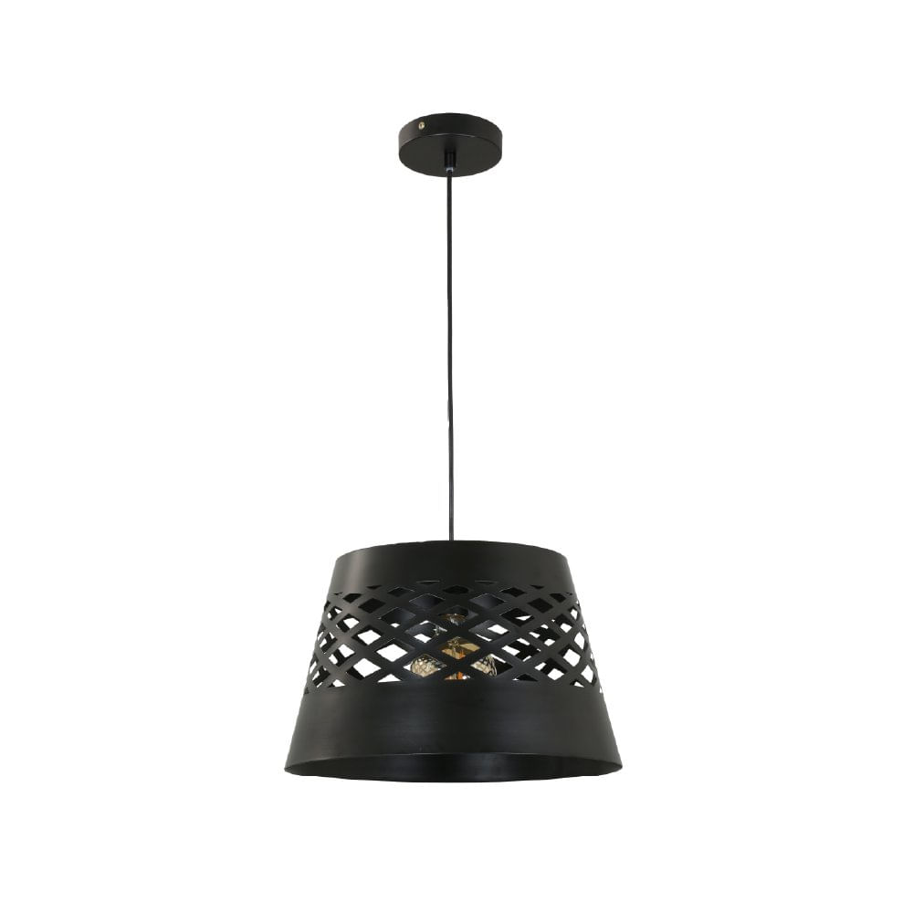 Lámpara Colgante de 1 Luz Base E27 35 cm Color Negro