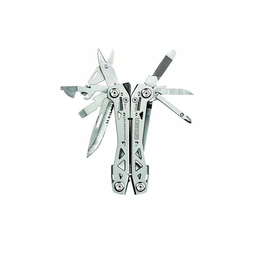 Navaja Multiherramienta Gerber Plateada con 15 Funciones y Diseño Butterfly