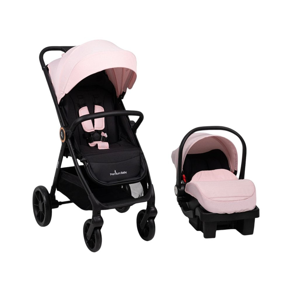 Travel System Ariah con Carruaje, Portabebé y Base para Auto Color Rosado Travel System Ariah Rosado con Carruaje, Portabebé y Base para Auto Rosado