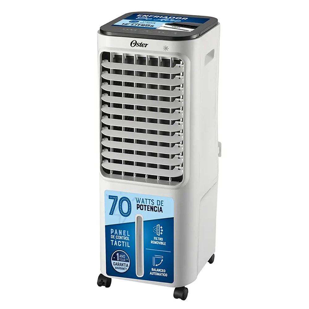 Enfriador de Aire 12 L con Control Remoto y 3 Velocidades Color Blanco