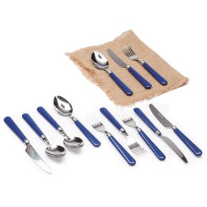 Set Cubiertos Con Mango Plástico 12Pzs - Toscana Varios Colores