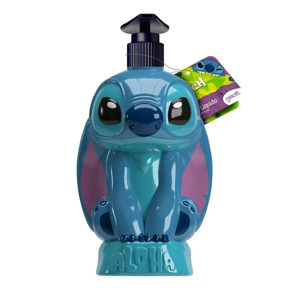 Jabón Líquido Stitch 3D de 400 mL con Dispensador para Manos Azul