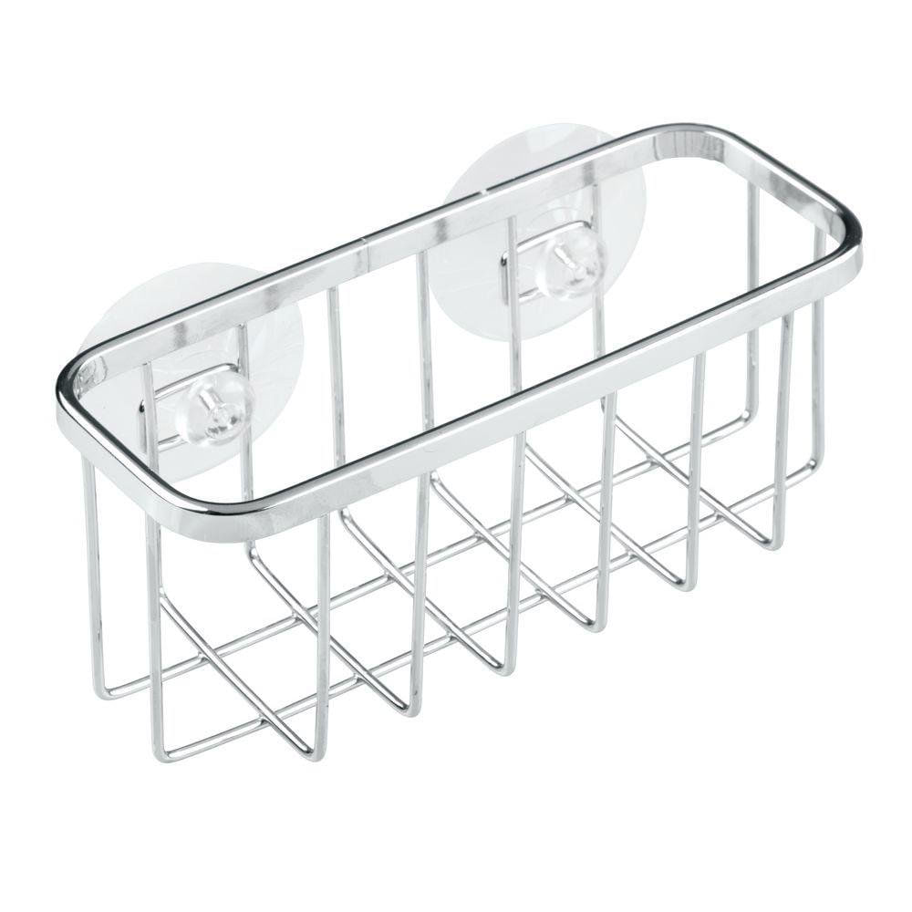 Canasta Organizadora de Acero con Succión para Lavaplatos 14 x 12 cm Plateado