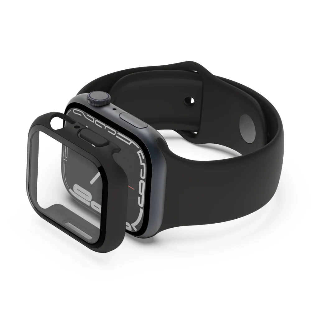 Protector de Pantalla de Vidrio Templado para Apple Watch Serie 7, 8 y 9 Color Negro