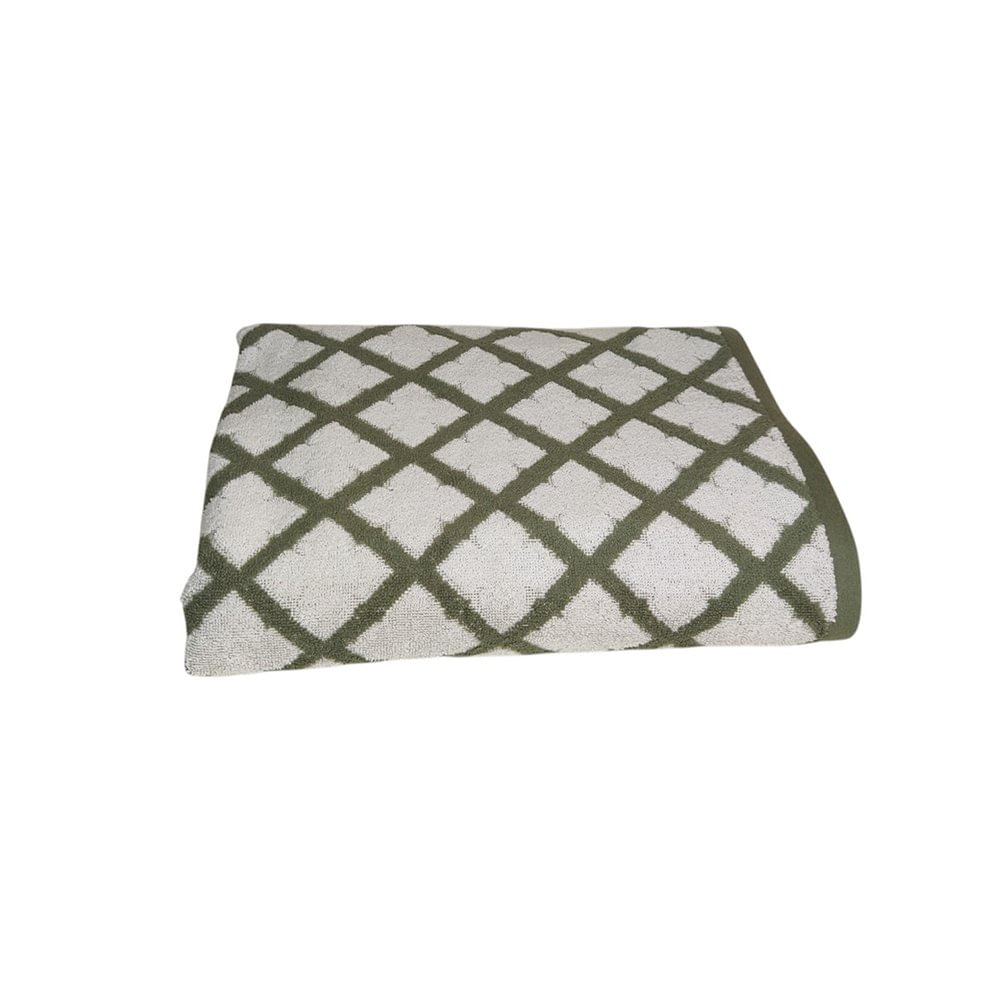 Toalla Diseño Jacquard Rombos Color Verde - Varios Tamaños Playa