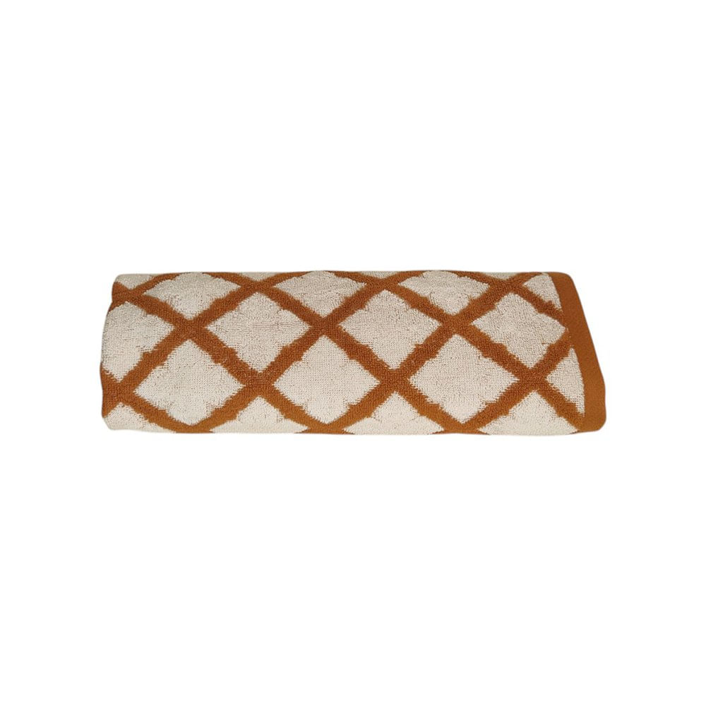 Toalla Diseño Jacquard Rombos Color Terracota - Varios Tamaños Mano