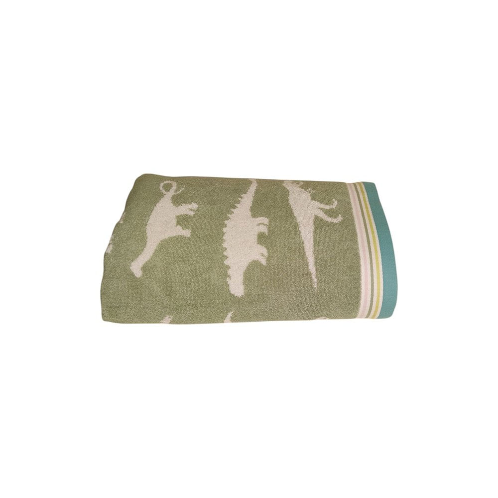 Toalla de Mano Infantil con Diseño de Dinosaurios de 50 x 70 Cm para Baño Color Verde