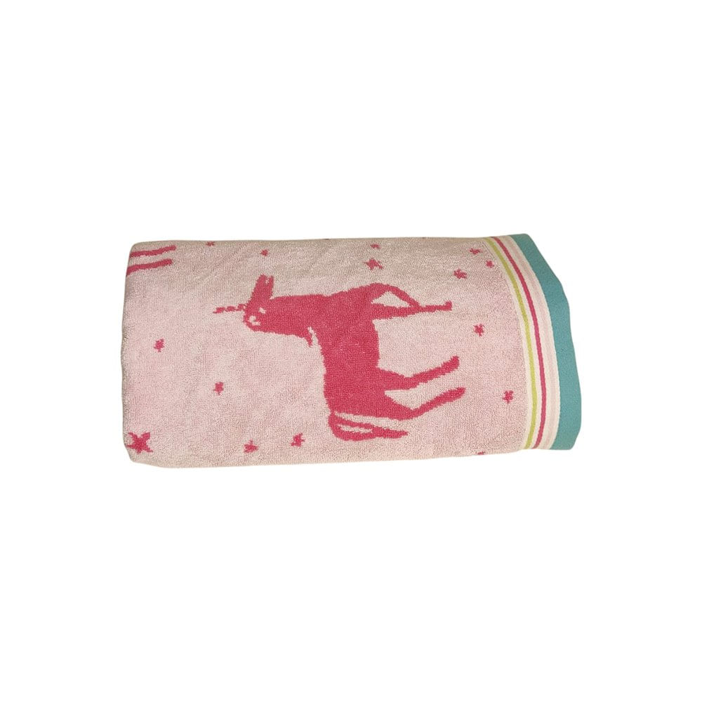 Toalla de Mano Infantil con Diseño de Unicornios 50 x 70 Cm para Baño Color Rosado