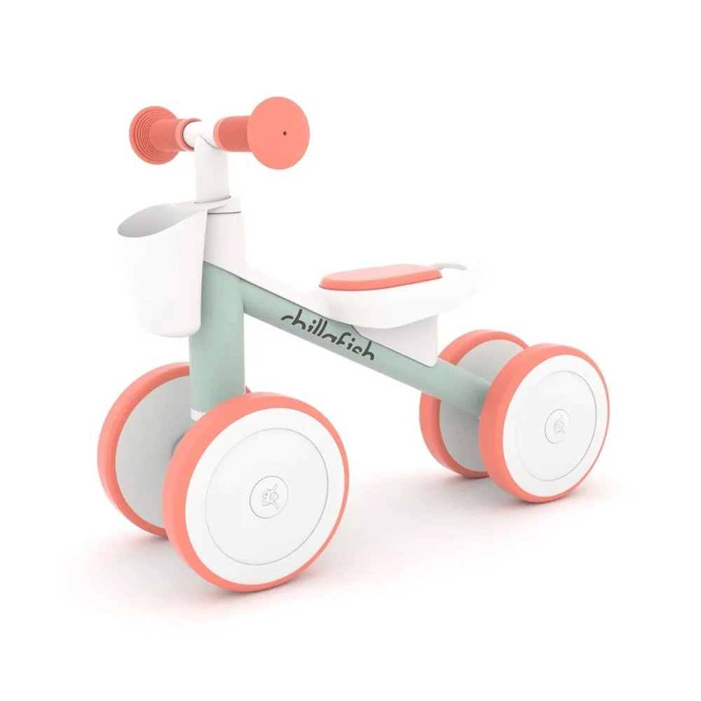 Triciclo de Equilibrio de 4 Ruedas Estables y Asiento Acolchado Color Rosa Triciclo de Equ…