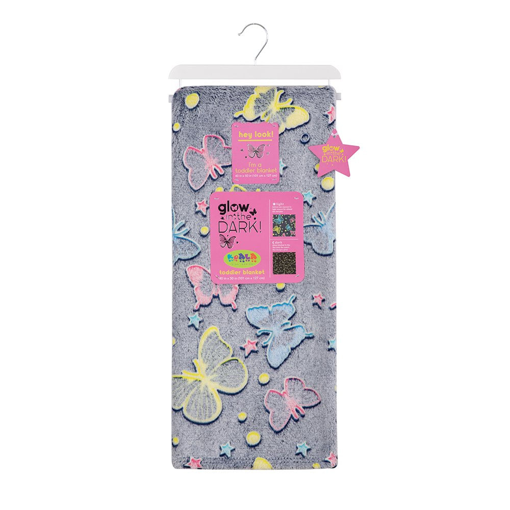 Frazada Infantil con Diseño de Mariposas que Brillan en la Oscuridad de 101 X 127 cm