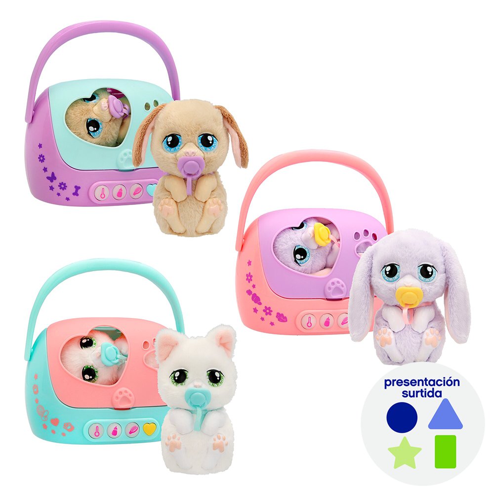 Mascota Interactiva Baby Paws Recién Nacido con Transportadora y Accesorios Presentación S…