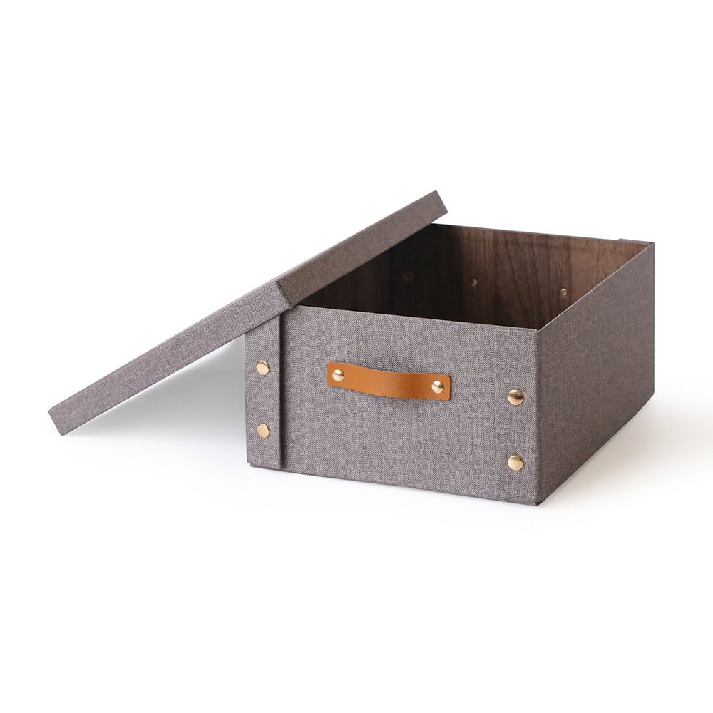 Caja Organizadora Rectangular con Tapa Gris 26.5 x 31.5 x 14.5 cm