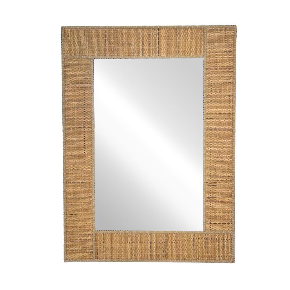 Espejo Decorativo Rectangular con Marco Tipo Fibra 70 x 96 cm