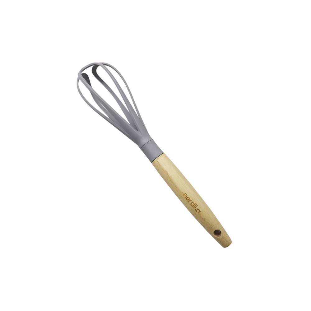 Batidor de Silicón con Mango de Bambú para Cocina