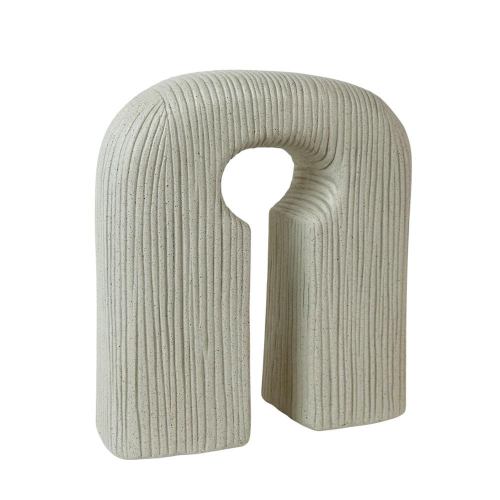 Figura Decorativa Abertura Texturizada Color Crema 27 x 9.7 x 29.5 cm