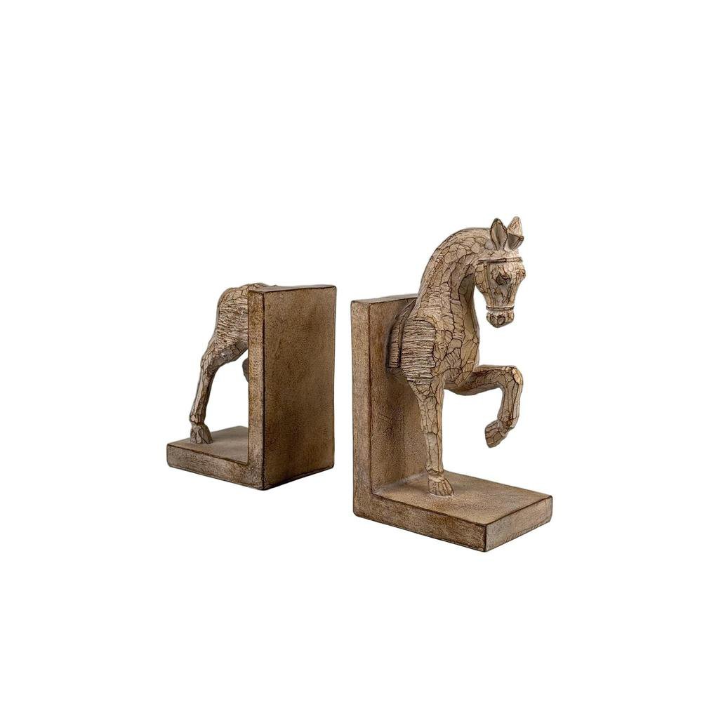 Sujetalibros Decorativo de Caballo Color Café 2 Piezas