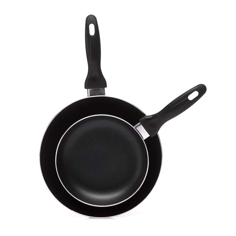 Set de 2 Sartenes de Aluminio Antiadherentes 18 y 24 cm - Varios Colores Negro