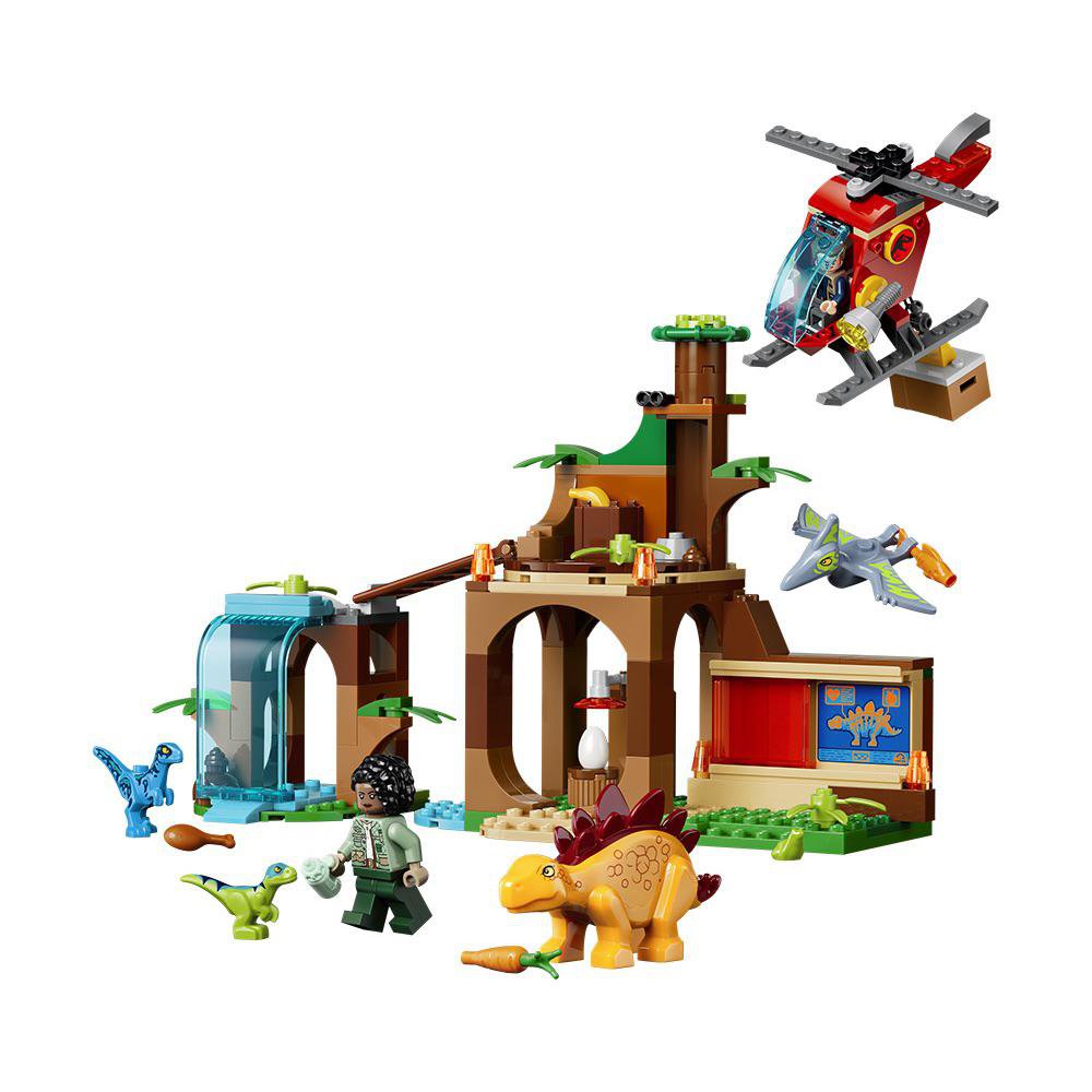 LEGO Jurassic World Velocirraptor, Stegosaurus y Pteranodon: Misión de Rescate #77981 de 1…