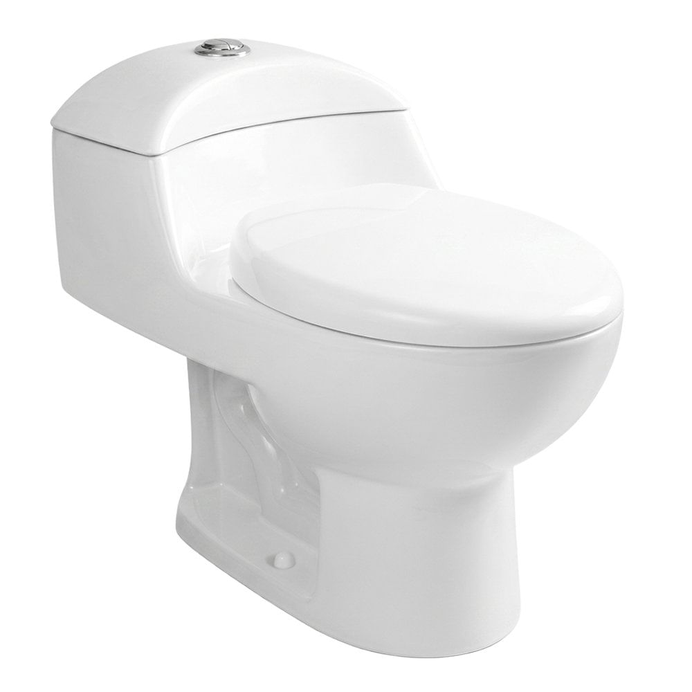 Sanitario de Una Pieza con Doble Descarga y Asiento Elongado Color Blanco