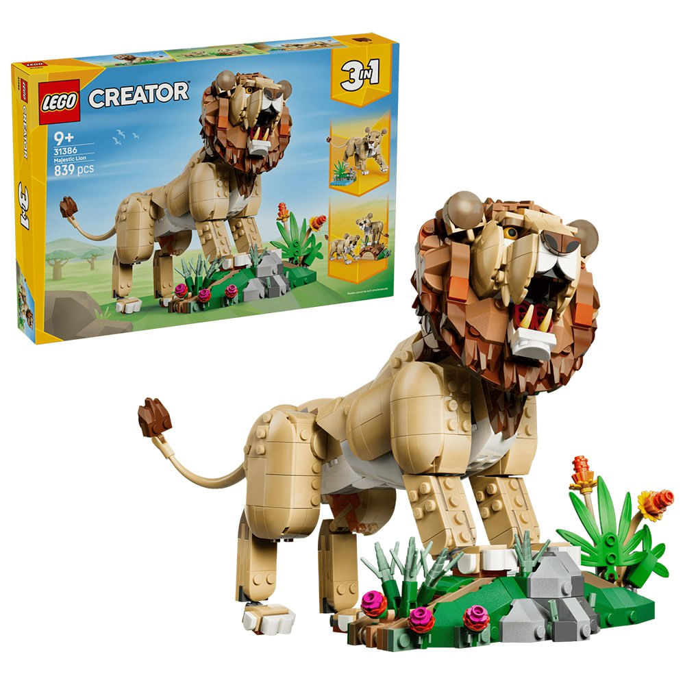 LEGO Creator 3 en 1 Animales Salvajes: Majestuoso León #31386 con 780 Piezas