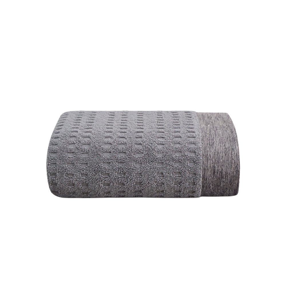 Toalla de Lino con Borde Decorativo Color Gris - Varios Tamaños Mano