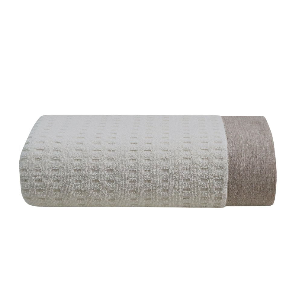 Toalla de Lino con Borde Decorativo Color Dorado - Varios Tamaños Baño