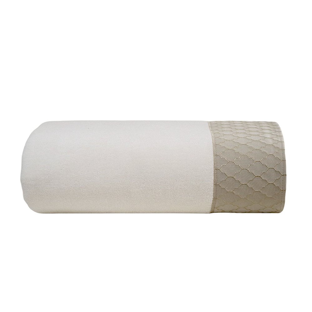 Toalla con Borde Decorativo Color Beige - Varios Tamaños Baño