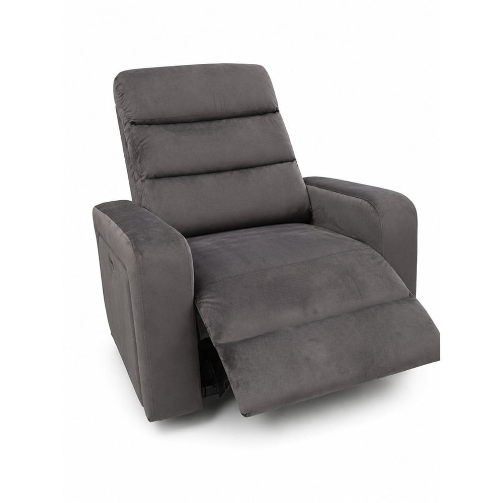Sillón Reclinable Zeus Gris con Tapizado de Microfibra 91 × 86 × 72 Cm
